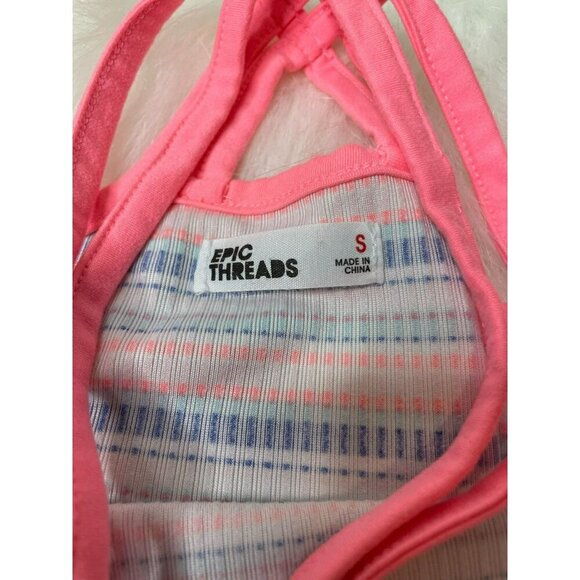 Epic Threads Striped Criss-Cross Strappy Bodysuit Girls Small NWOT - Picture 2 of 5